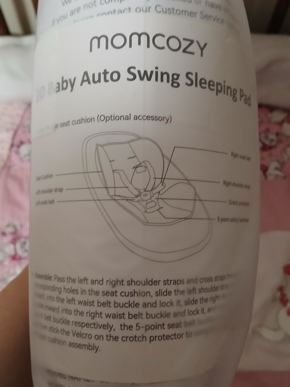 momcozy Gray Baby Auto Swing Sleeping Pad - Soft Infant Cushion